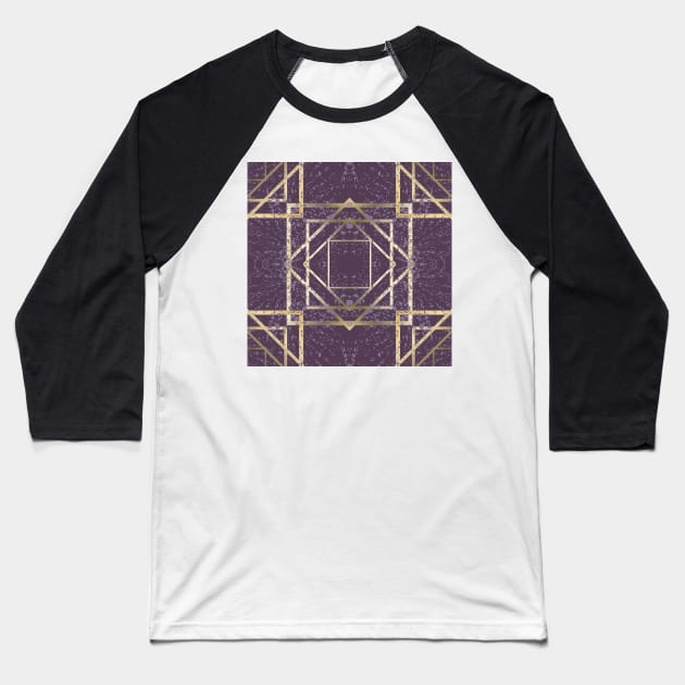 Gold Geometric Background Pattern Seamless Baseball T-Shirt by MichelMM